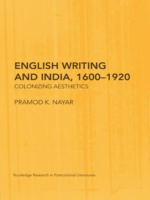 cover image of English Writing and India, 1600-1920